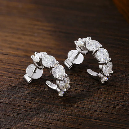 D VVS1 Moissanite Earring s925 Sterling Silver Plated 18k White Gold Fine Jewelry with GRA Wedding Earrings for Women