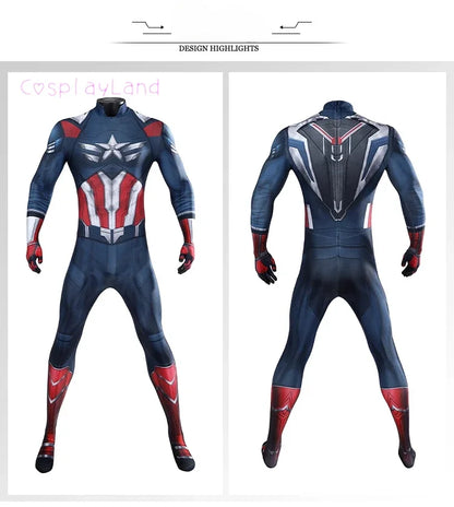 New Superhero Captain Steve Rogers Cosplay Costume Jumpsuit Adult Men Halloween Comic Con Outfit Custom Made Superhero Suit