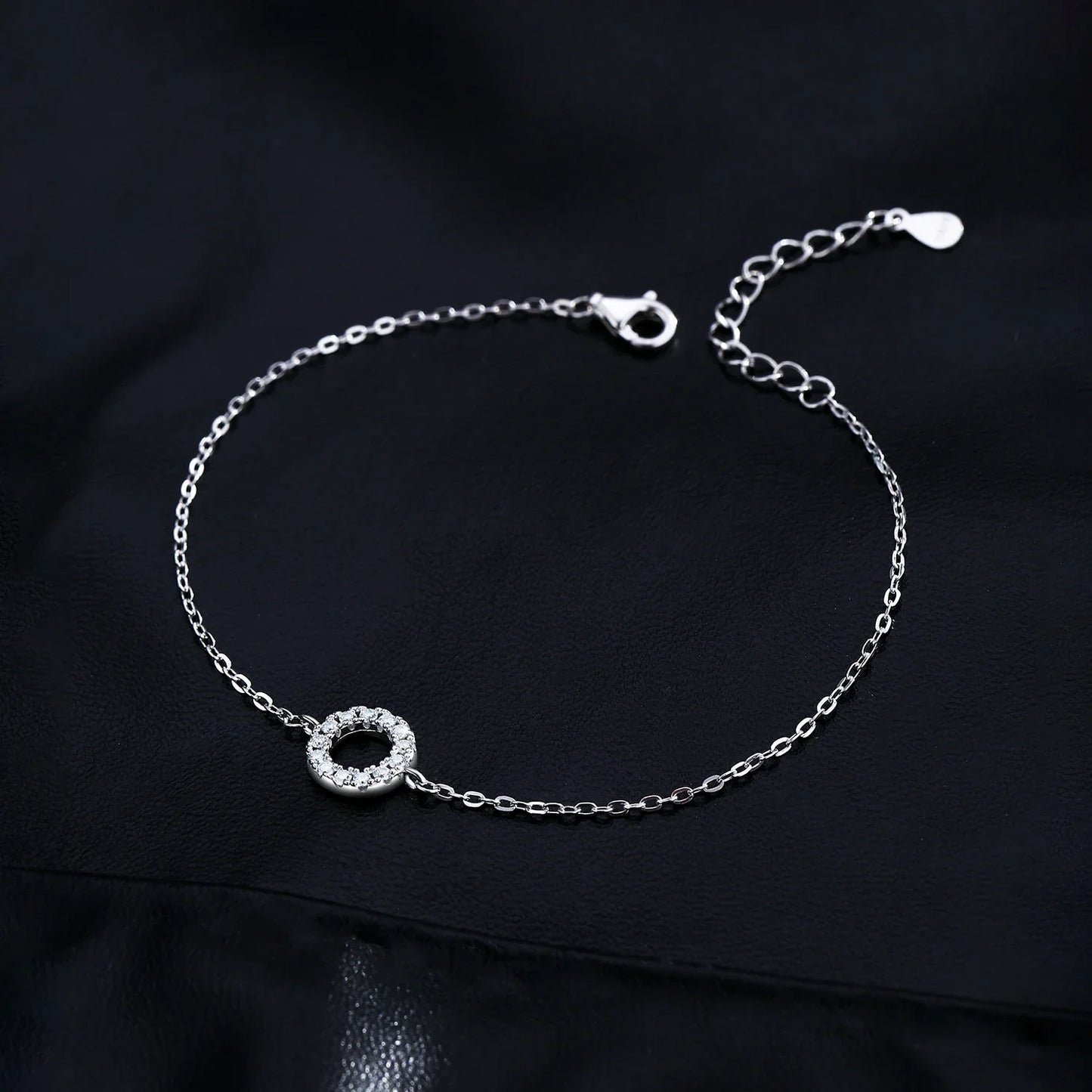 D Color Moissanite Bracelet 925 Sterling Silver Fashion Hallow Out Round Link Chain Bracelet For Women Fine Jewelry Gifts