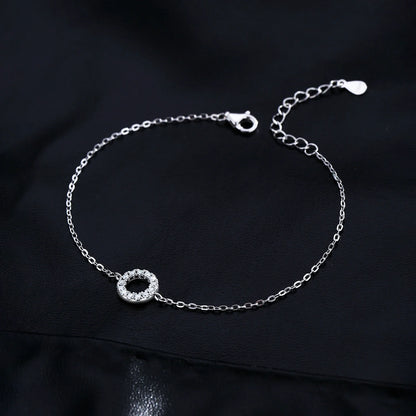 D Color Moissanite Bracelet 925 Sterling Silver Fashion Hallow Out Round Link Chain Bracelet For Women Fine Jewelry Gifts