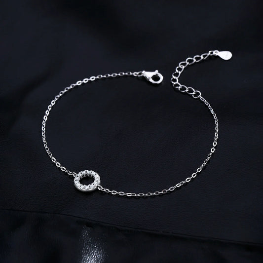 D Color Moissanite Bracelet 925 Sterling Silver Fashion Hallow Out Round Link Chain Bracelet For Women Fine Jewelry Gifts
