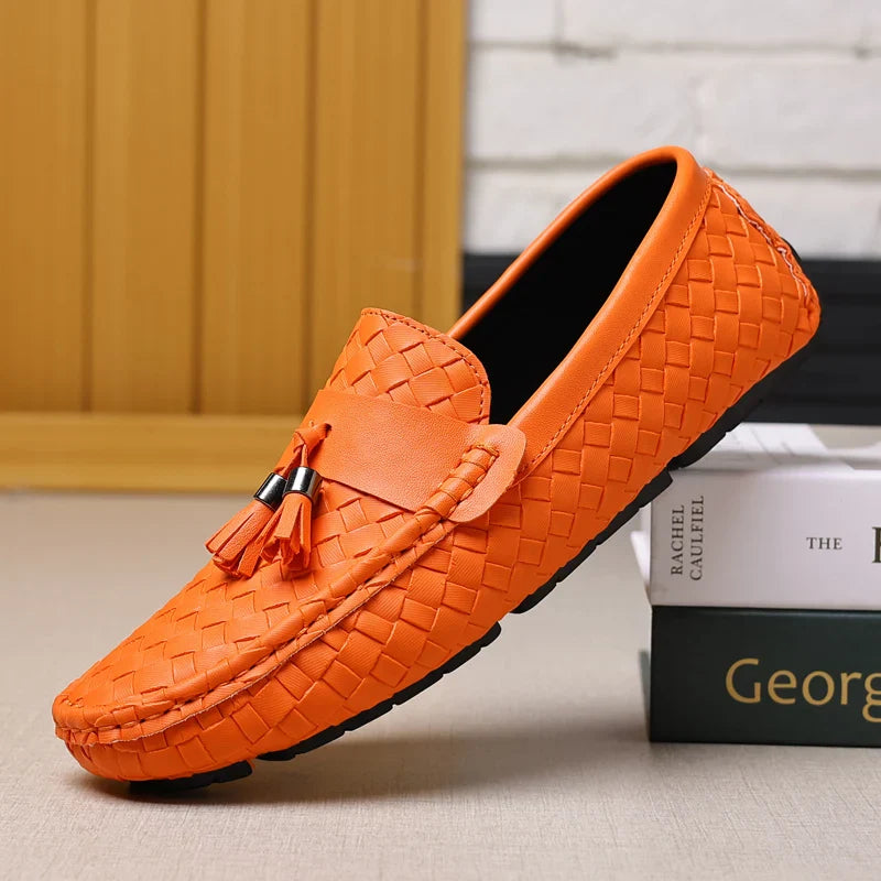 White Loafers Men Handmade PU Leather Loafers Shoes Slip on Casual Driving Flats Comfortable Moccasins Size 48 Men Shoes