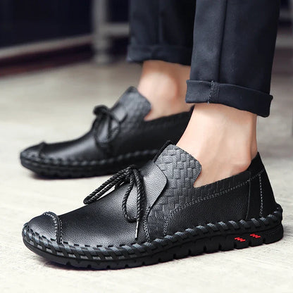 Spring Handmade Leather Men Shoes Casual Sneakers Slip On Loafers Men Driving Soft Leather Shoes Men Hot Sale Zapatillas Hombre