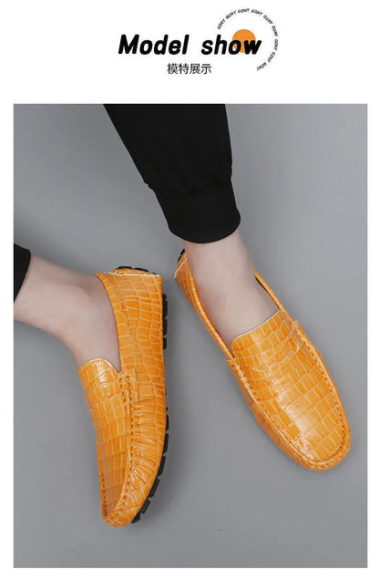 Patent Leather Beanie Shoes for Men 2025 New Spring and Summer Large Size Patent Leather Casual British Leather Shoes for Women Slip-On Slip-On Shoes