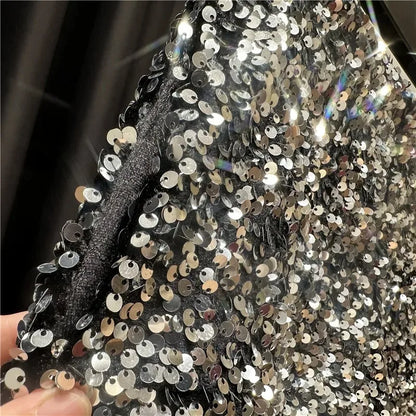 New Autumn Black Velvet Shorts Women Sequined Shiny Versatile Short Pants Clubwear Shorts Hot Pants High Street