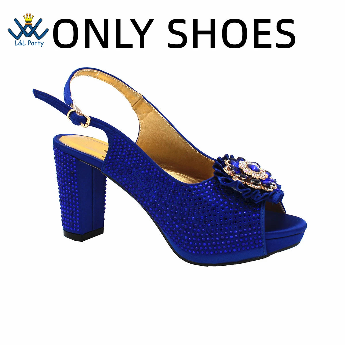 Latest African Women Shoes and Bag Set in Royal Blue New Design Italian Ladies Pumps for Garden Party