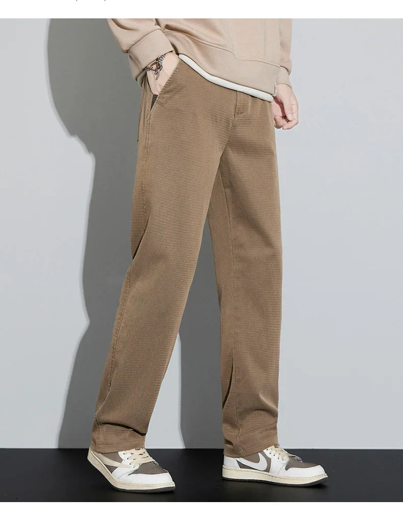 4 Colors New Straight Men's Pants Baggy Casual Lyocell Comfortable Stretch Trousers Male Wide Fashion Korean Pants Streetwear