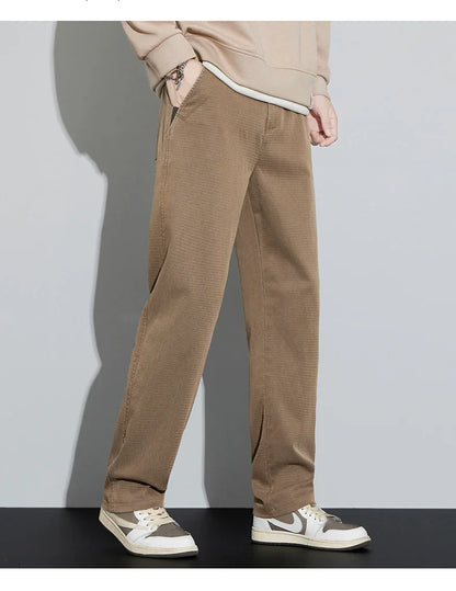 4 Colors New Straight Men's Pants Baggy Casual Lyocell Comfortable Stretch Trousers Male Wide Fashion Korean Pants Streetwear