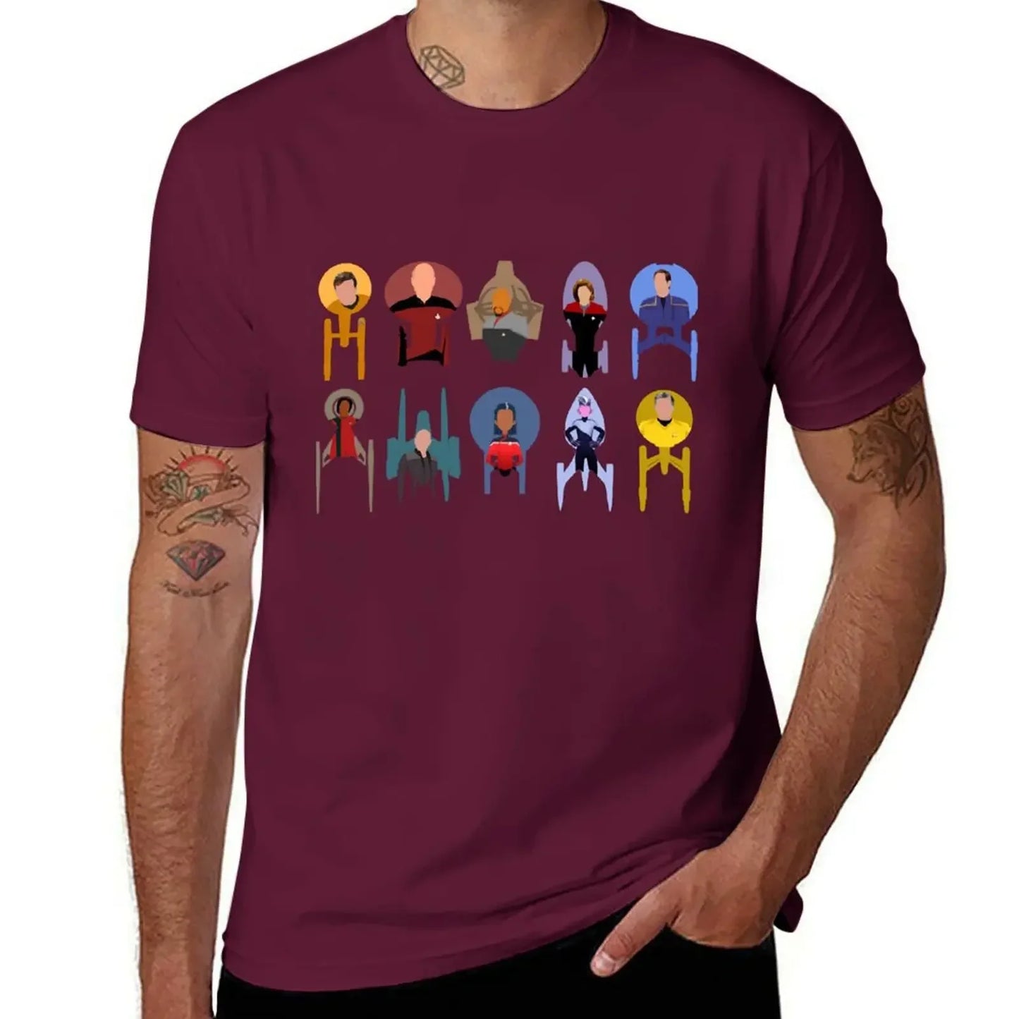 Trek ships & captains T-Shirt hippie clothes summer top oversized anime figures mens tall t shirts