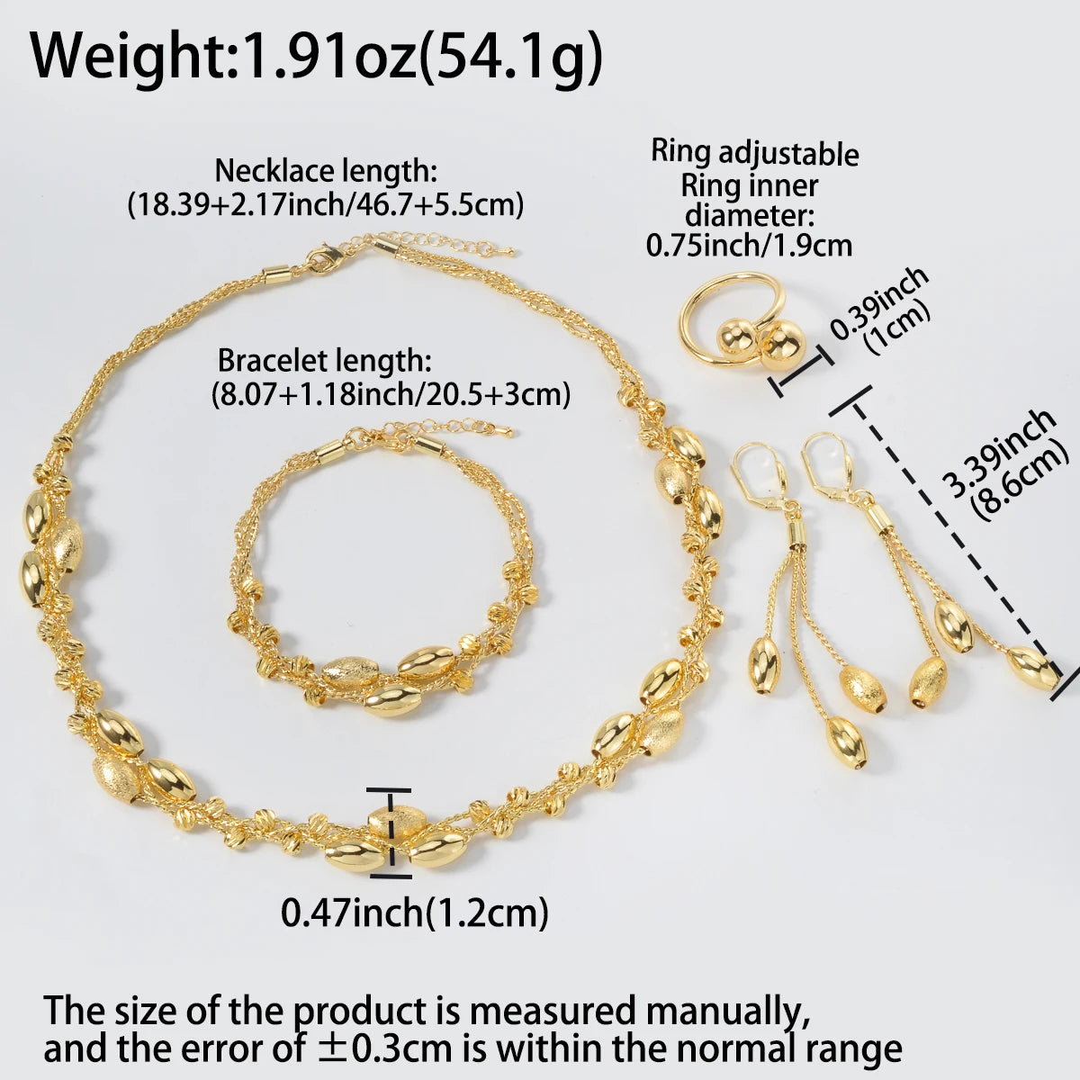 Pearl Pendant 4pcs Jewelry Set Colorful Beads Necklace Bracelet Earrings Ring Bridal Wedding Set Luxury Jewelry Accessories