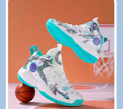 Children's basketball shoes non-slip breathable basketball training shoes with boys and girls basketball shoes sneakers 31-39