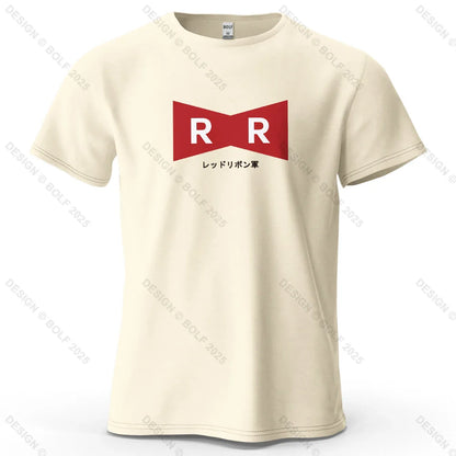 Red Ribbon Army Printed Men's T-Shirt 100% Cotton Oversized Anime Graphic Tees for Women Tops Tees Casual Streetwear