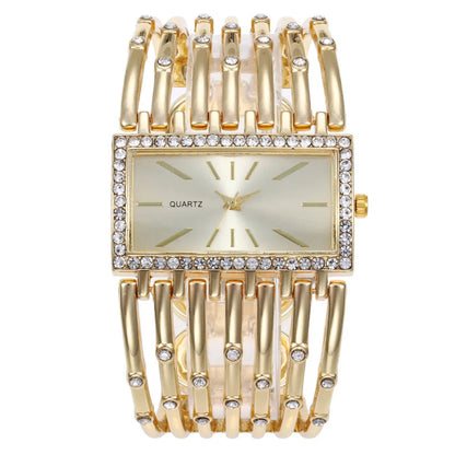 W24 Women's Fashion Quartz Watches Lady's Stainless Steel Bracelet Casual Hollow Clock Girl Wristwatch Jewelry