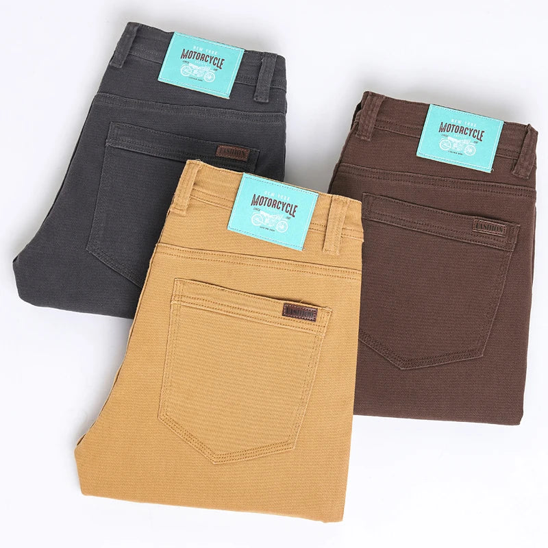 2026 new Cotton Elastic Men's Jeans Spring Fitted Straight Business Casual Trousers Soft Comfortable Fashion Korean Denim Pants