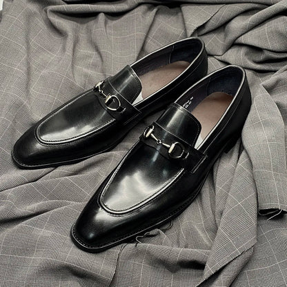 European Classic Mens Wedding Dress Shoes Genuine Leather Horsebit Loafer Shoes Green Casual Business Party Formal Shoes for Men