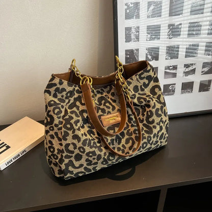 Best Selling Women's Bag, Retro Leopard Print Single Armpit Shoulder Bag, Large Capacity Tote Bag, Daily Handbag Women Shopping