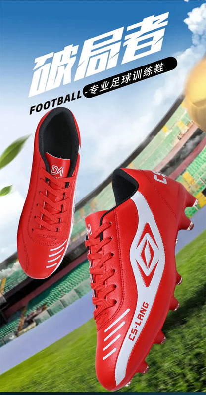 New Men Football Boots Breathable Professional Soccer Shoes Turf Outdoor Non-slip Long Spikes Adult Ultralight Training Futsal