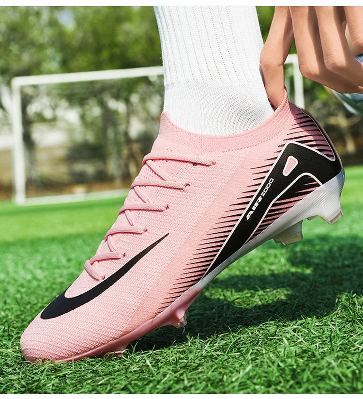 High-quality Breathable Soccer Cleats for Men Women Outdoor Artificial Grass Match Training FG Football Shoes
