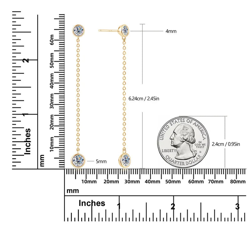 Real 0.8 Carat Moissanite Diamond Drop Earrings Women’s S925 Silver Plated PT950 Long Tassel Dangle Earring Fine Jewelry
