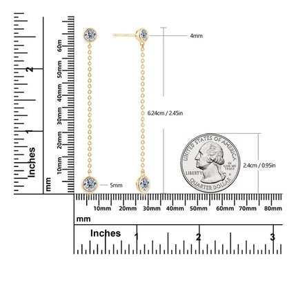 Real 0.8 Carat Moissanite Diamond Drop Earrings Women’s S925 Silver Plated PT950 Long Tassel Dangle Earring Fine Jewelry