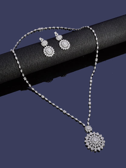 Luxury Geometric Water Drop Long Necklace Earrings Ring Sets For Women Cubic Zirconia CZ African Dubai Bridal Jewelry