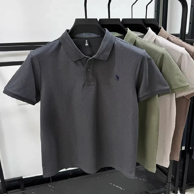 100% pure cotton fashionable personalized men's classic pony embroidered comfortable polo shirt summer new casual short sleeve