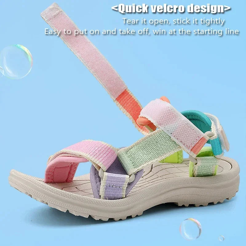 Children's Sandals Summer Boys Breathable Light Non-slip Kids Outdoor Beach Shoes Fashion Girls Open Toed Leisure Flat Sandals