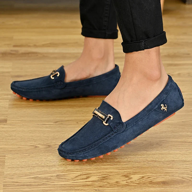 Men Fashion Luxury Leisure Leather Loafers Shoes Slip on Soft Comfortable Non-slip Driving for Men