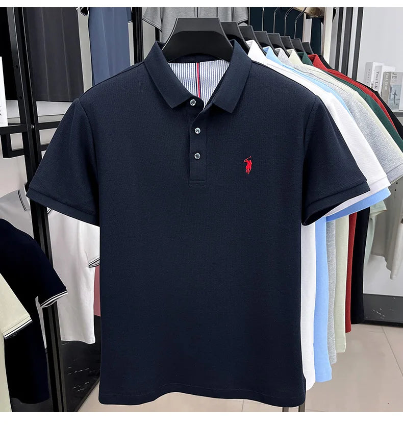 High end brand 100% cotton short sleeve polo shirt men luxur pony embroidery comfort breathable fashion T-shirt summer new top