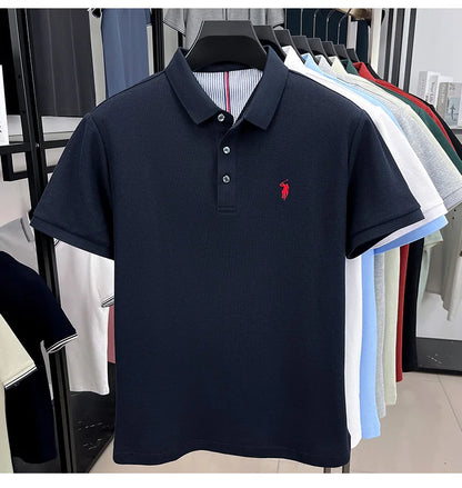 High end brand 100% cotton short sleeve polo shirt men luxur pony embroidery comfort breathable fashion T-shirt summer new top