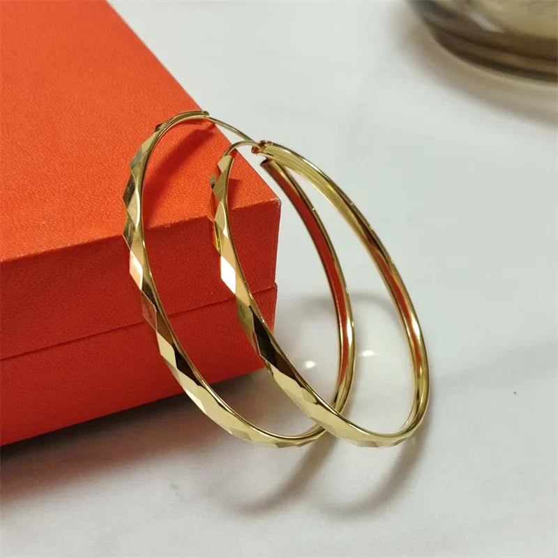 925 Sterling Silver Hoop Earrings For Women 18K Gold Plated Jewelry Dazzling Women's Hoops Earrings Christmas Gifts