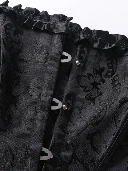 Double halter lace-trimmed corset for ladies a court shaping top