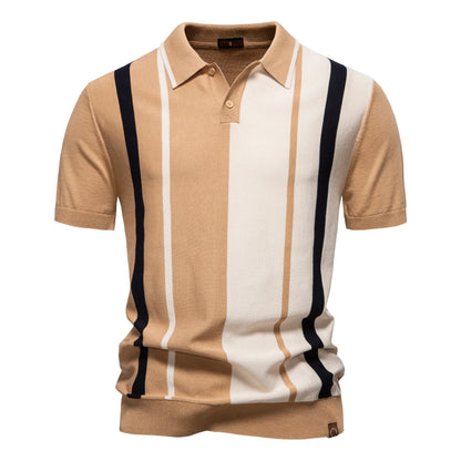 Brand Men's Striped Mesh Polo Shirt for High Quality Breathable Fabric Stylish Casual Male Polo Shirts ﻿