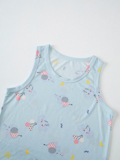 2-piece Summer Children's Comfortable And Versatile Cute Short sleeved Shorts Set For Boys And Girls Casual Home And Outdoor Set