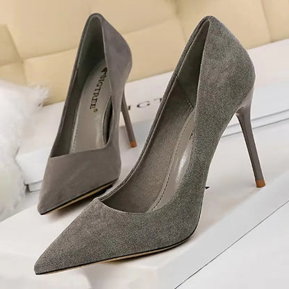 Shoes 2026 New Women Pumps Suede High Heels Shoes Fashion Office Shoes Stiletto Party Shoes Female Comfort Women Heels