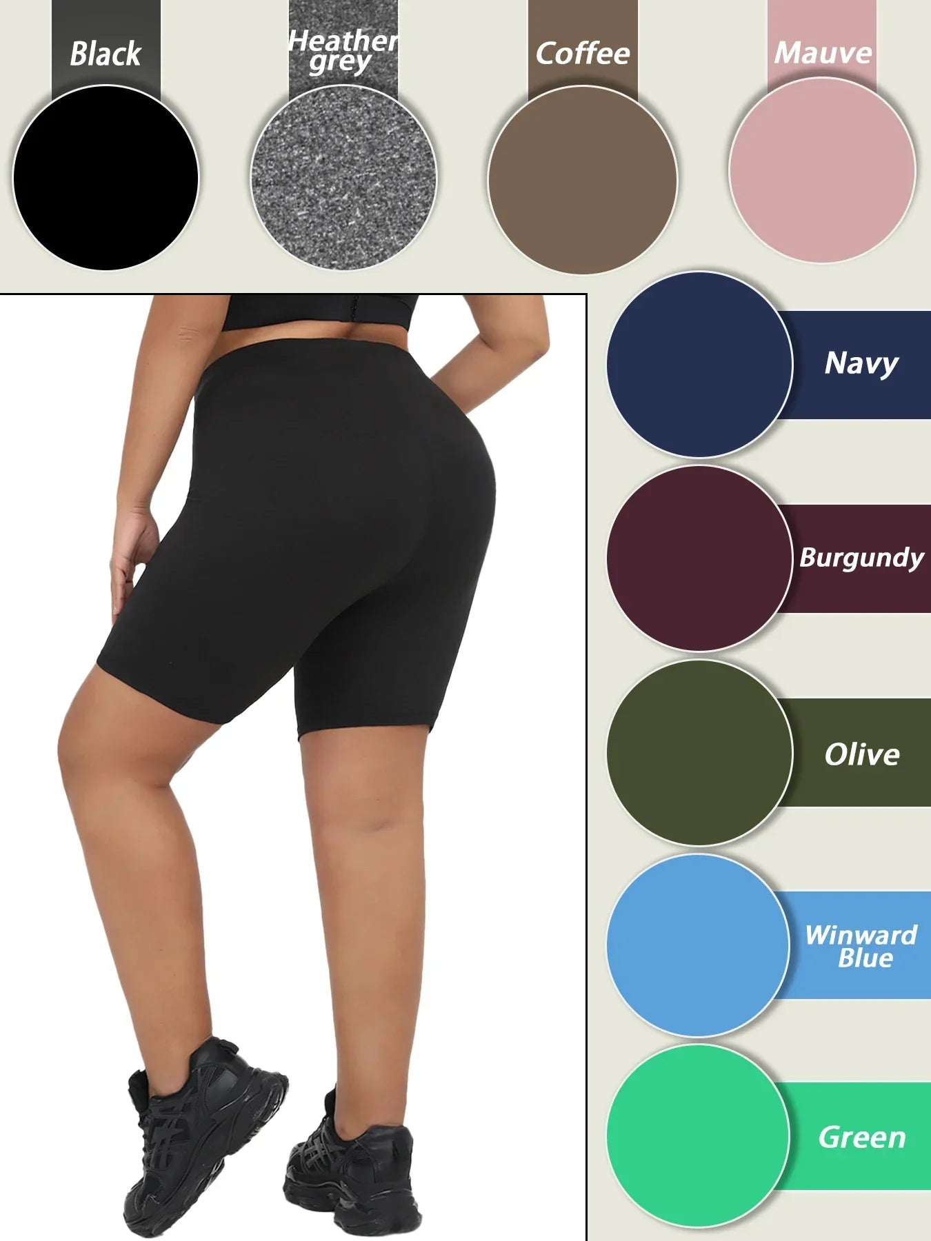 Plus Size Super Soft Biker Shorts For Women No See Through Workout Running Yoga Athletic Shorts 6"Inseam RUNNING
