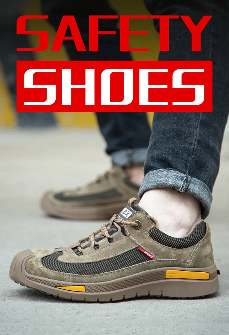 Man Safety Shoes Puncture-Proof Work Sneakers Lightweight Work Shoes Men Steel Toe Shoes Safety Boots Indestructible Shoes