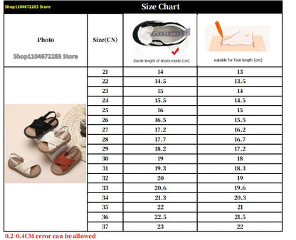 Girls Summer Beach Shoes Ethnic Style Kids Casual Sandals Soft Sole Fashion Children Retro Princess Shoes 2026 Summer New 21-37