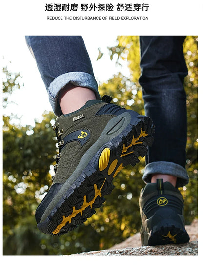 Trendy Classic Men Ankle Boots Wear Resisting Hiking Shoes Cow Suede Men Boot Comfortable Walking Sneaker For Man Tactical Shoes