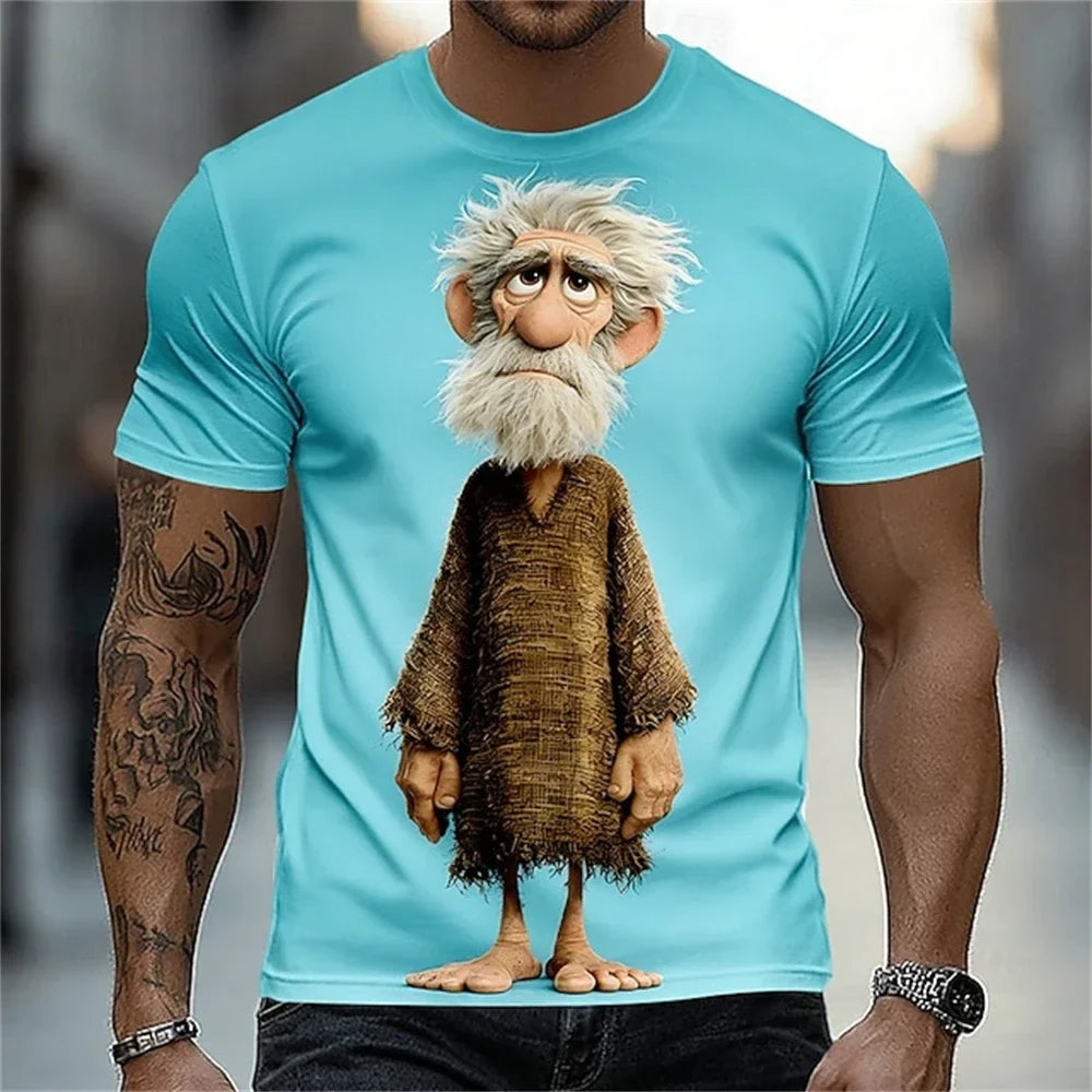 Funny 3D Print T Shirt For Men Casual O-neck Short Sleeve Tee Tops Summer Comfortable Breathable T-Shirts Fashion Loose Pullover