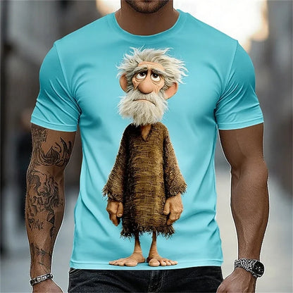 Funny 3D Print T Shirt For Men Casual O-neck Short Sleeve Tee Tops Summer Comfortable Breathable T-Shirts Fashion Loose Pullover