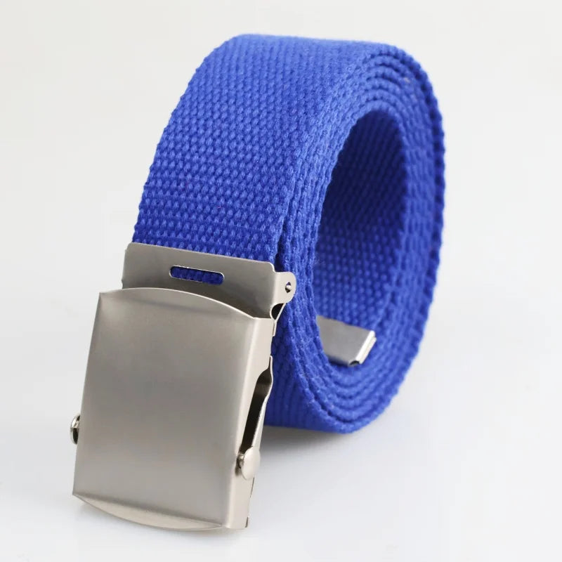 Outdoor Canvas Belt for Men - Breathable Camouflage Sports Waistband with Alloy Buckle, Unisex Youth Wear Resistant Straps