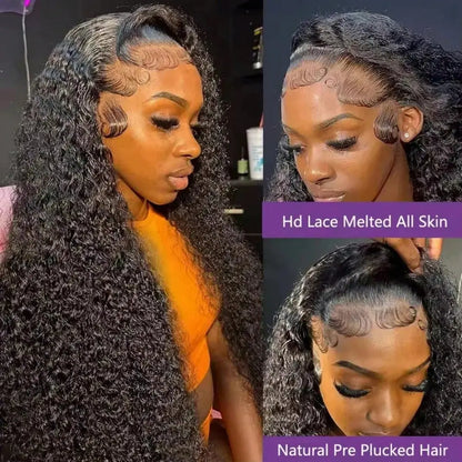 42 40 Inch 250% Density Jerry Curly 13x4 HD Lace Frontal Wig Glueless Pre Plucked Wet and Wavy Curly Human Hair Wig