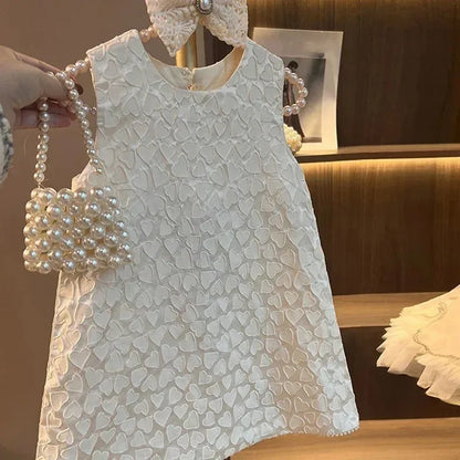 Girl Princess Tweed Classic Dresses Fashion Kids Vintage Baby Casual Wear Vestidos 1-8 Years Children Ceremonial Clothes
