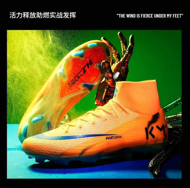 New Men Soccer Shoes Football Boots Cleats Adult Outdoor Breathable Training Sport Long Spikes Boys Non Slip Match Comfortable