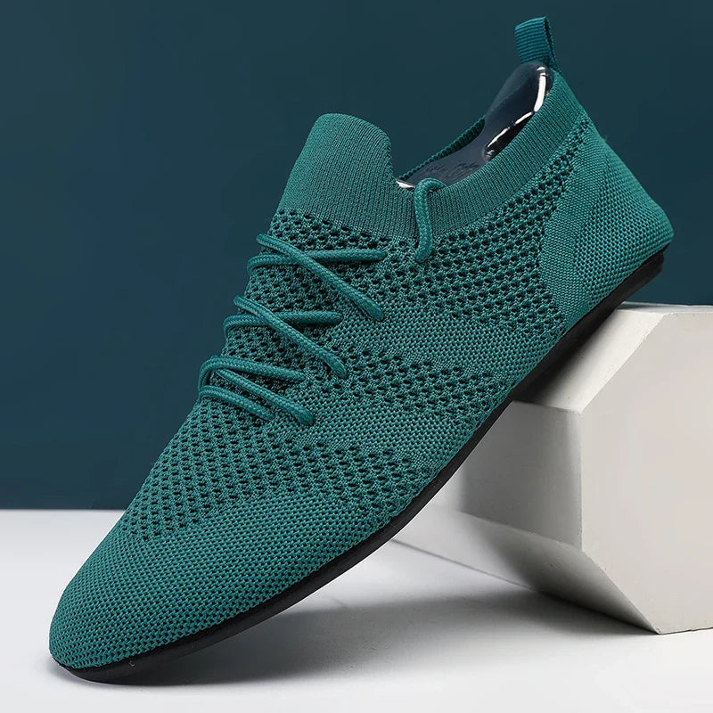 Male Summer Driving Shoes Flat Breathable Fashion Walking Shoes Mens High Quality Mesh Comfortable Soft Sole Casual Loafers