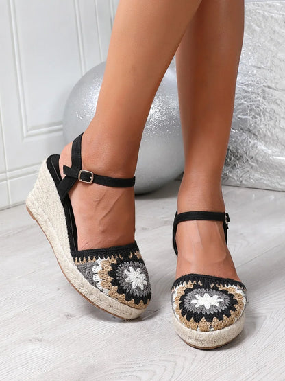 Women's Knitted Wedge Heel Sandals
