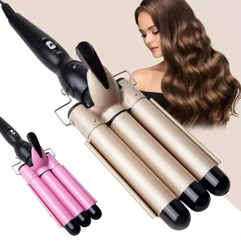 Hot Selling Three Tube Curling Stick Egg Roll Fluffy Thin Curling Stick Waver Hair Curler 3 Barrel Hair Curler