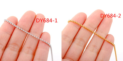 5pc 18K Gold Color PVD Plated Stainless Steel Cuba Cross O Ripple Twisted Chain Necklace Adjustable Chain DIY Necklace Wholesale