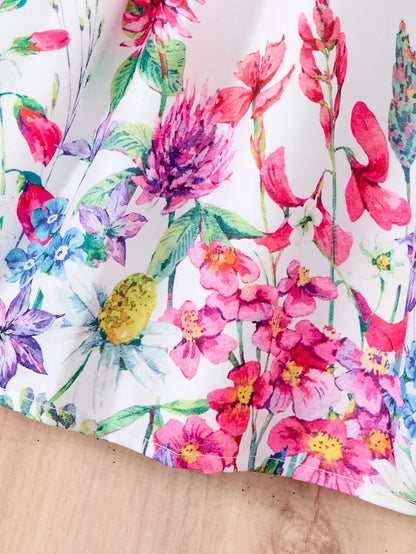 New Summer Children Dresses With Bow Print Casual Dress Outdoor Carnival Birthday Party Girl Clothes Cute Girl Skirt 2-10Y